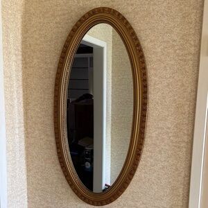 Elegant Gold Oval Wall Mirror